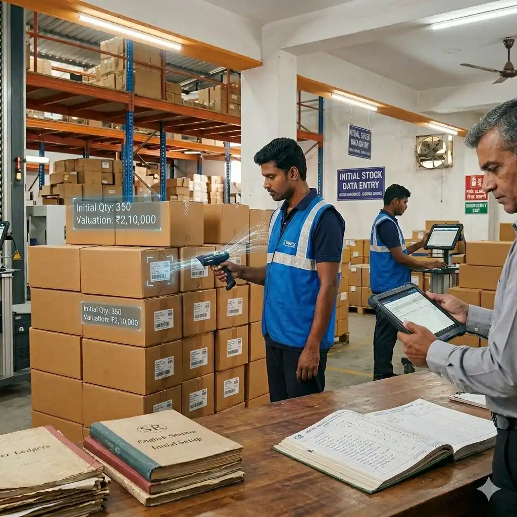 Logistics professional using an inventory-software-barcode-scanner to verify shipments and maintain accurate digital records of stock movements.